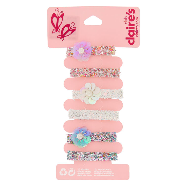 Claire&#39;s Club Glitter Hair Clips - 6 Pack,