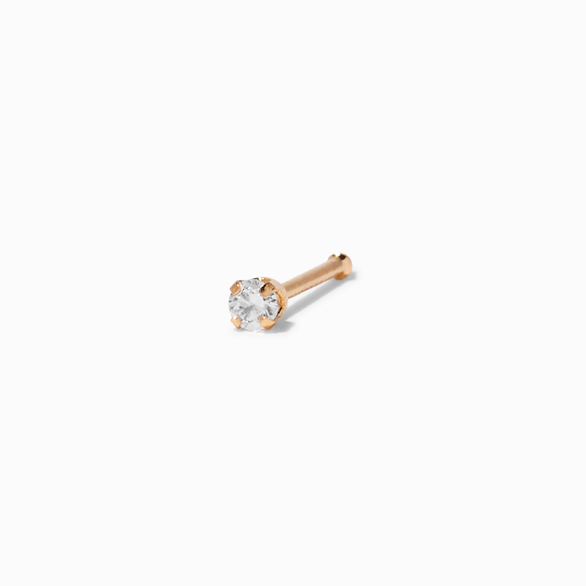 View Claires 18K Plated Titanium 20G Crystal Nose Stud Gold information