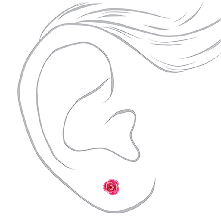 Neon Flower Stud Earrings - 9 Pack,