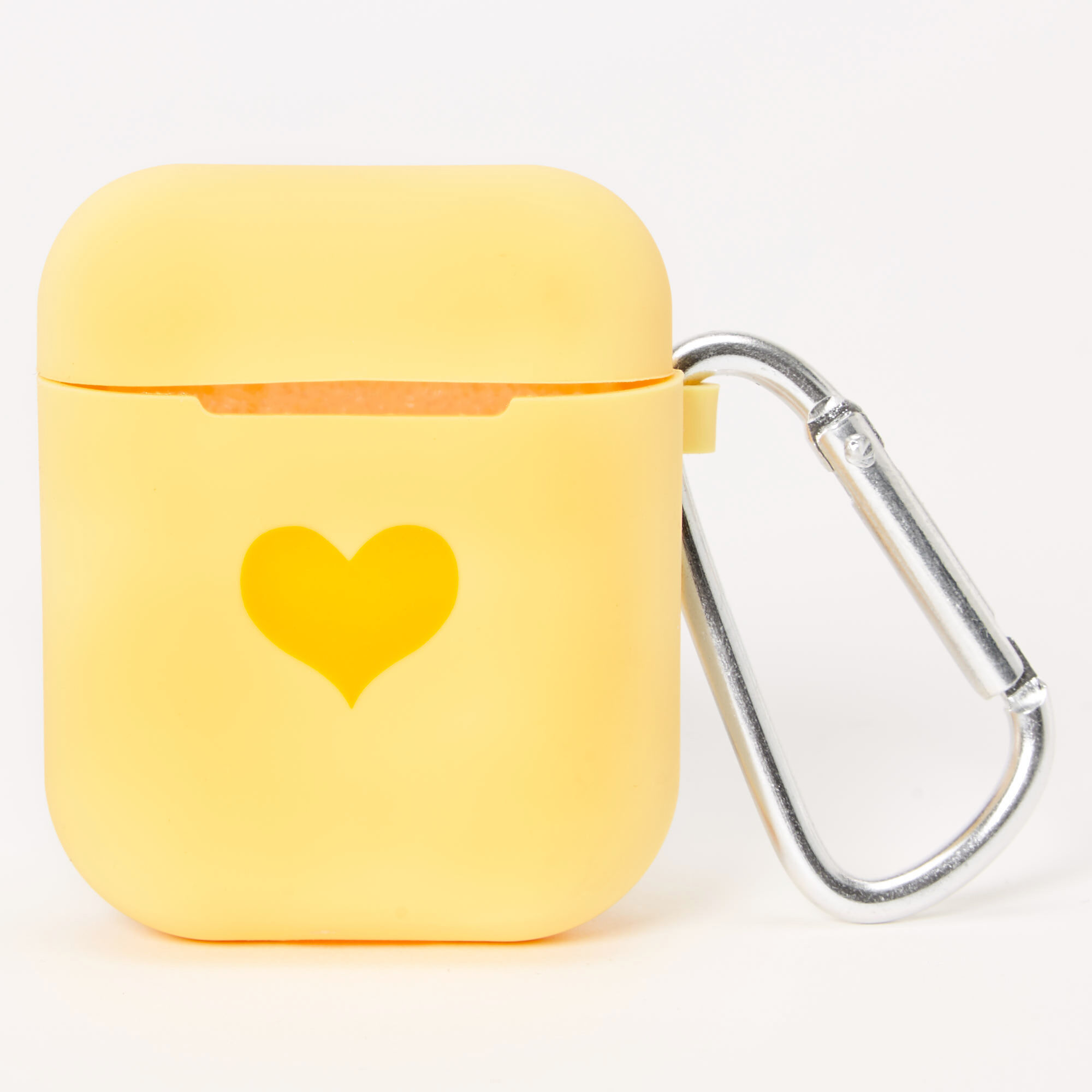 Etui Pour Ecouteurs En Silicone Cœur Jaune Compatible Avec Les