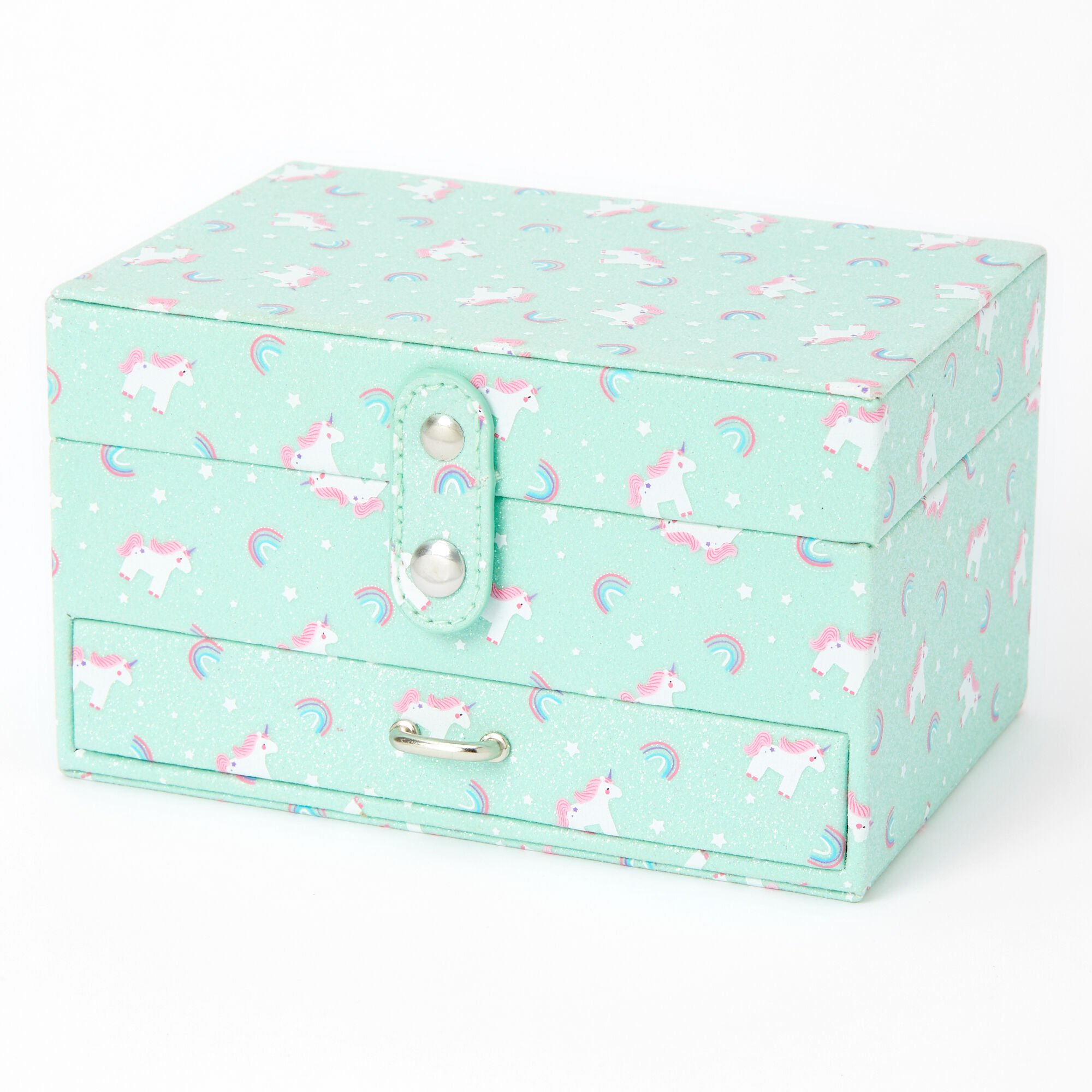 Claire's Club Rainbows & Unicorns Jewellery Box - Mint,