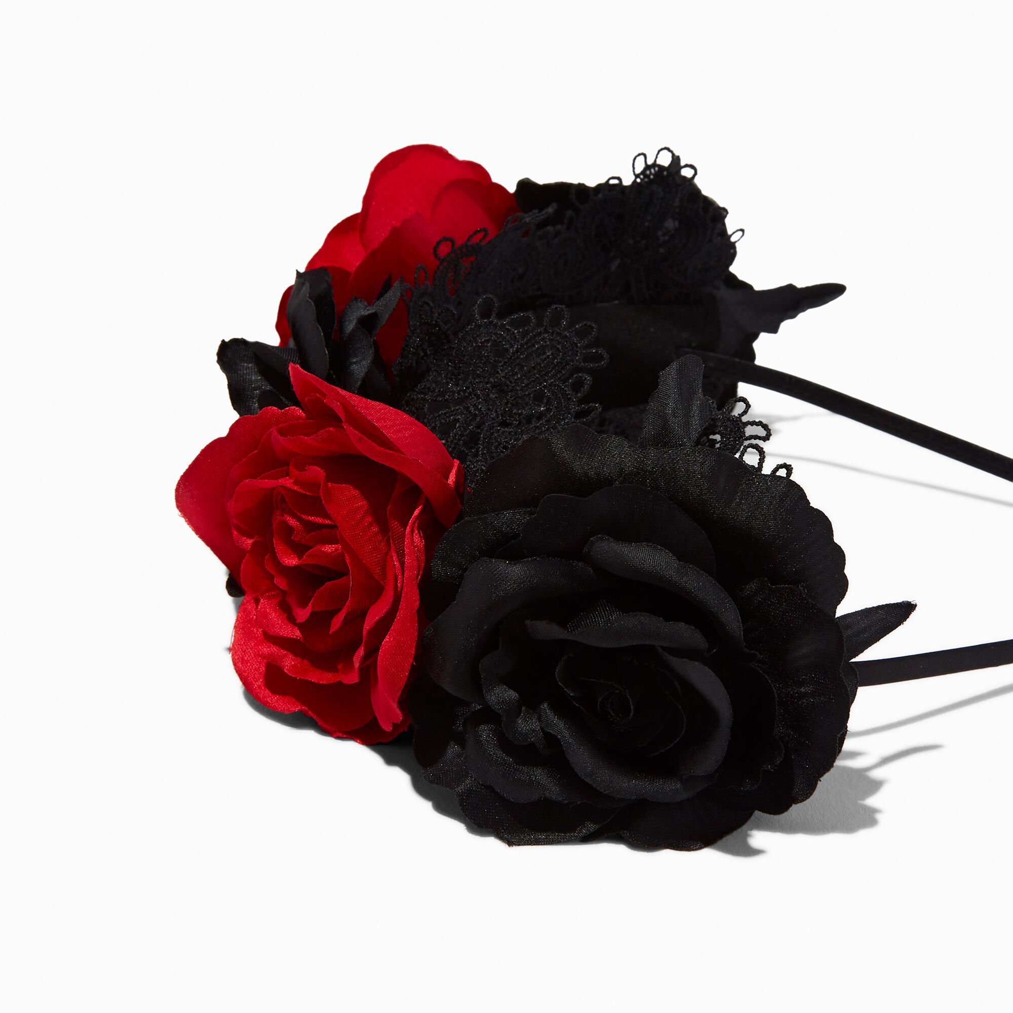Black & Red Flower Headband,