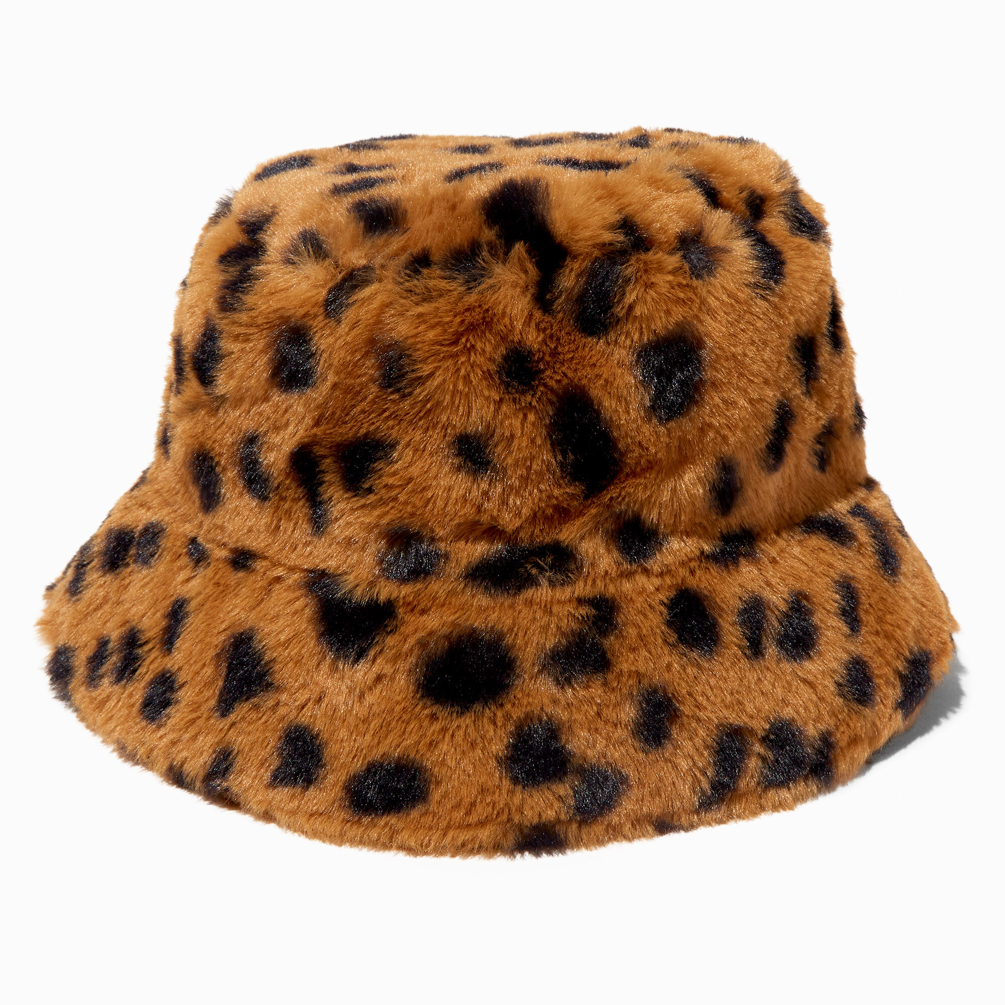 Cheetah print shop fur bucket hat