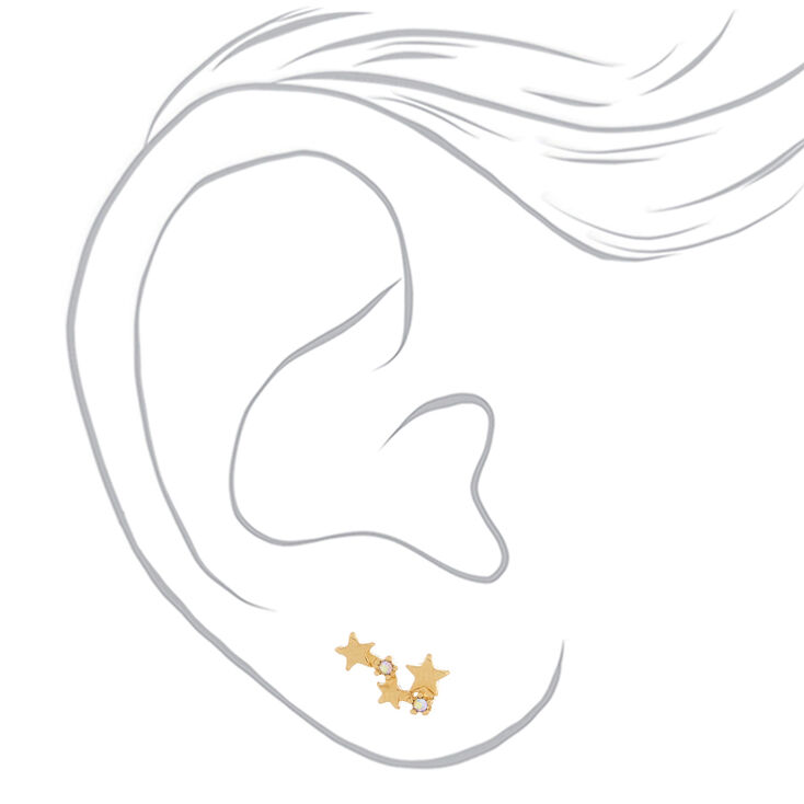 18kt Gold Plated Star Constellation Stud Earrings,
