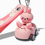 Pink Bunny Car Wristlet Keychain,