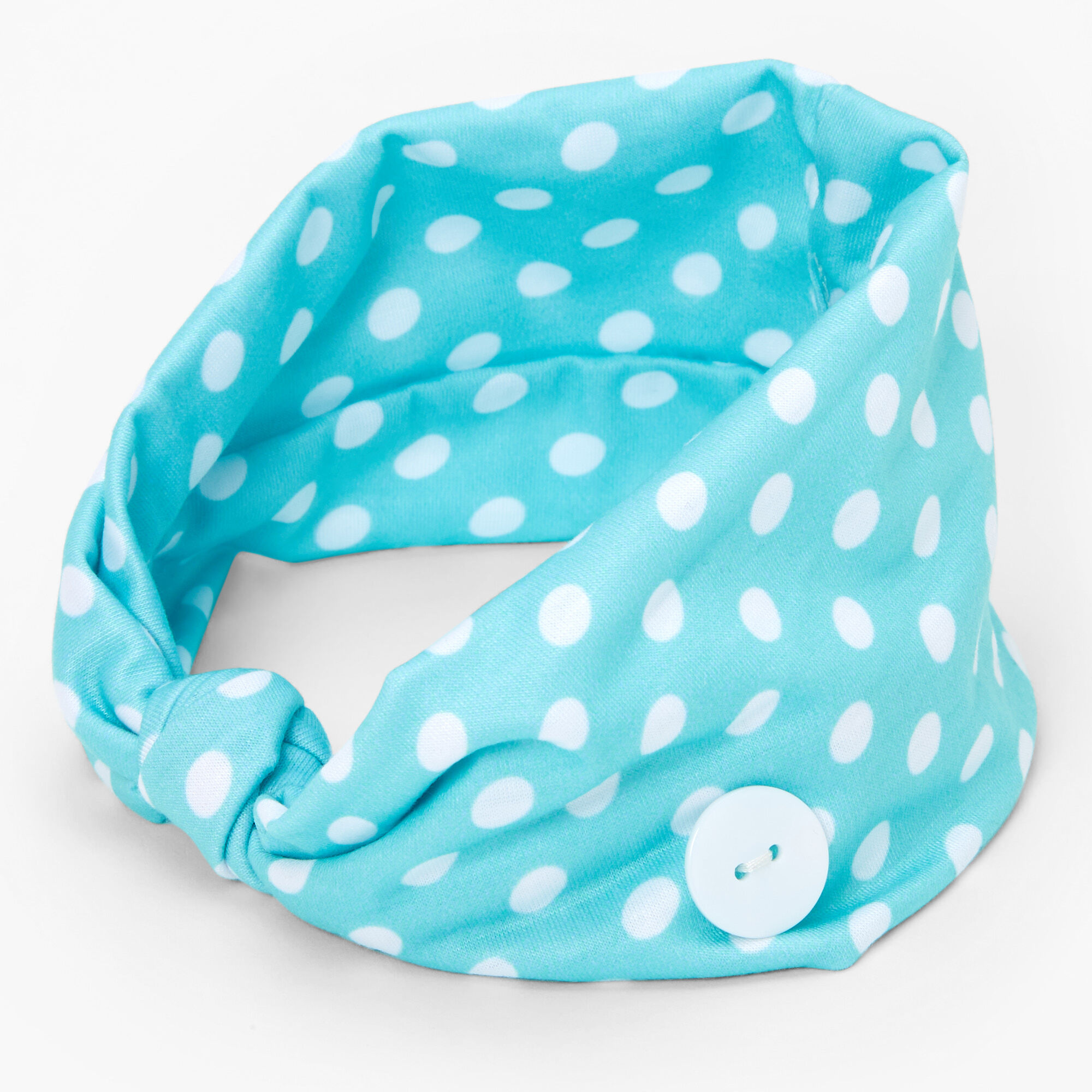Claire's Club Polka Dot Face Mask Headwrap - Mint,
