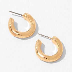 Gold 20MM Molten Hoop Earrings,