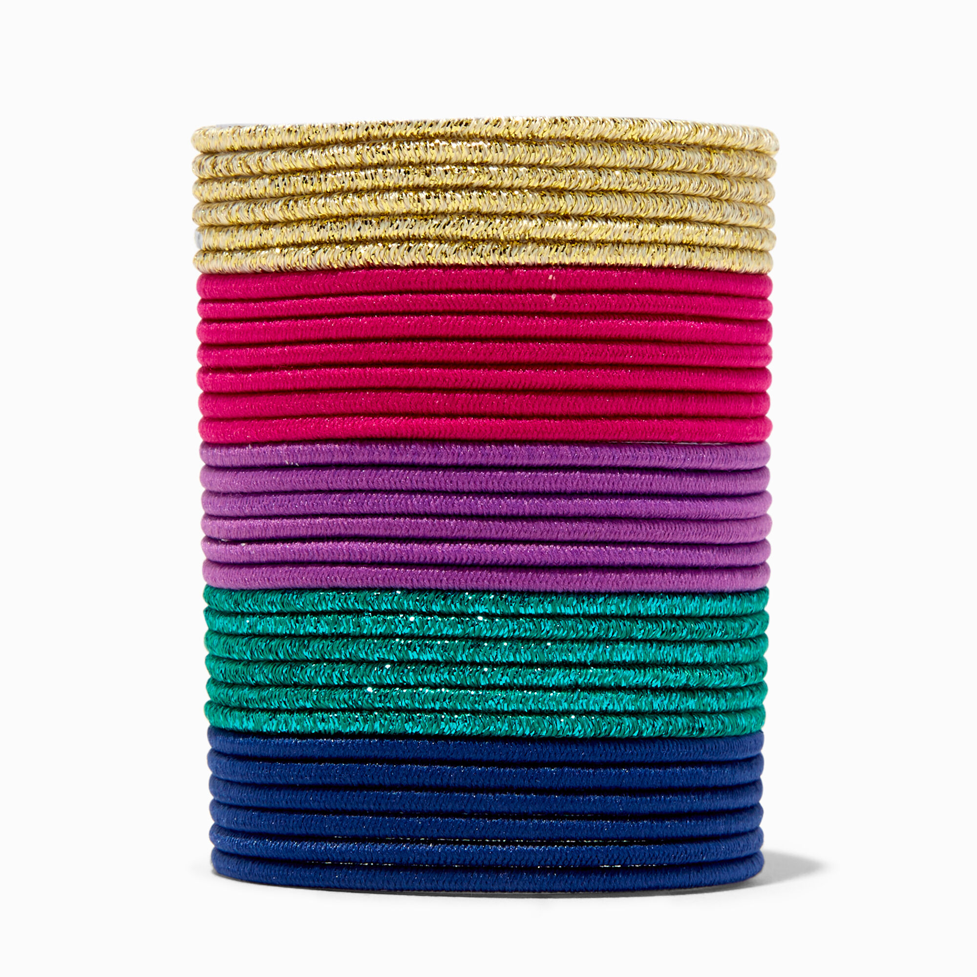 View Claires Jewel Tone Luxe Hair Ties 30 Pack Gold information