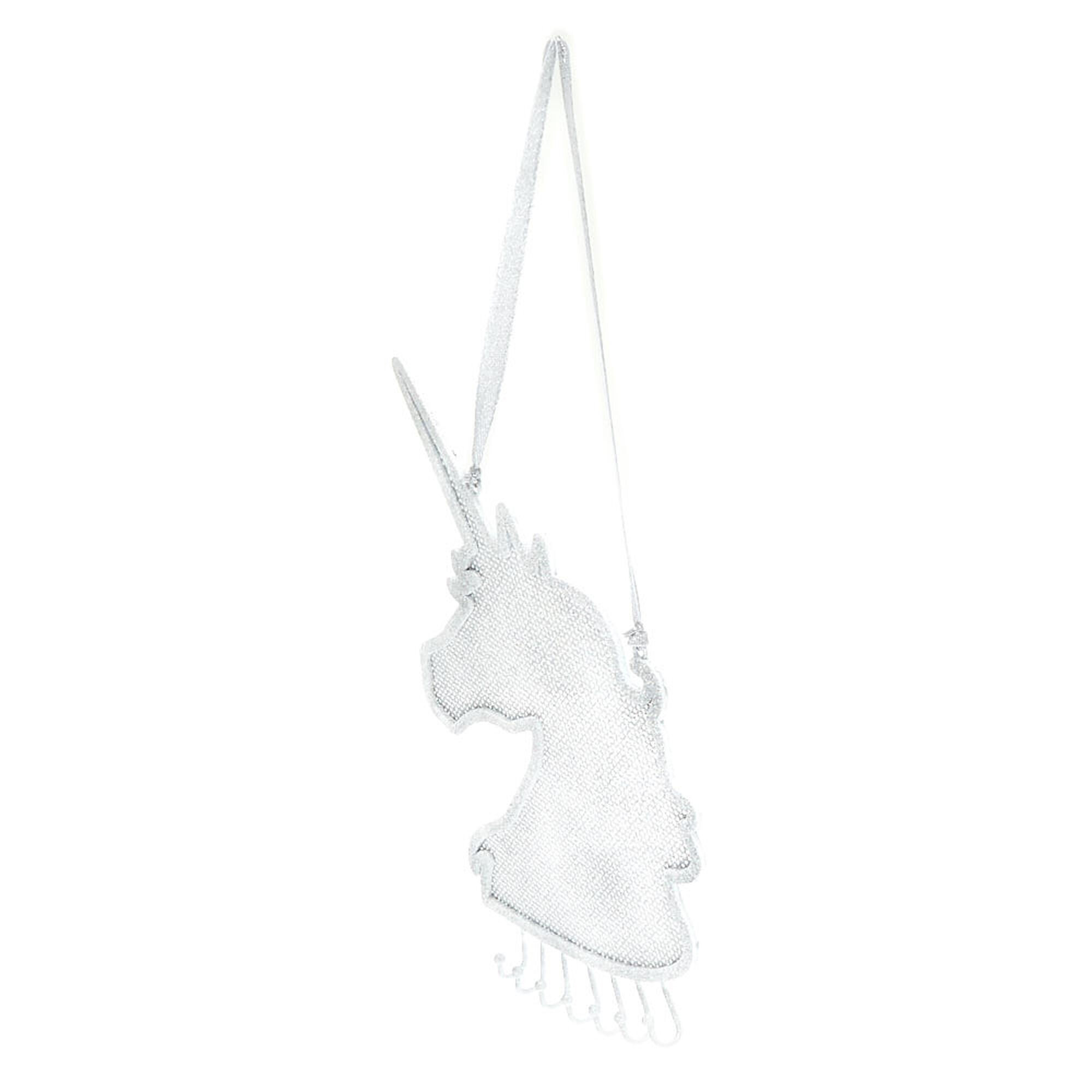 Glitter Hanging Unicorn Jewelry Holder Silver Claire S Us