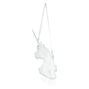 Porte-bijoux &agrave; suspendre couleur argent&eacute; avec paillettes motif licorne,