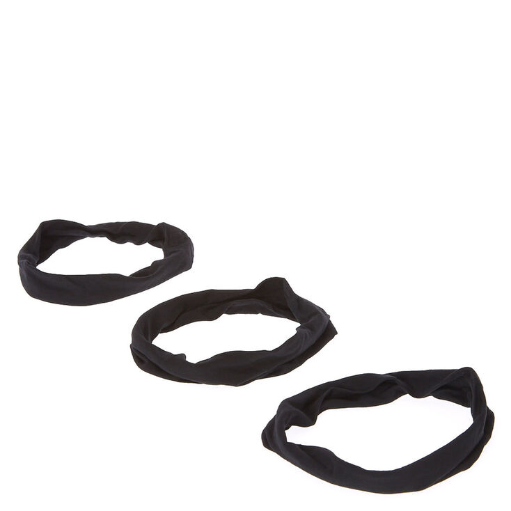 Black Solid Headwraps - 3 Pack,