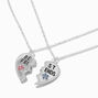 Best Friends Silver-tone Split Heart Pendant Necklaces - 2 Pack,