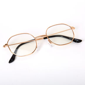Gold Round Geometric Clear Lens Frames,