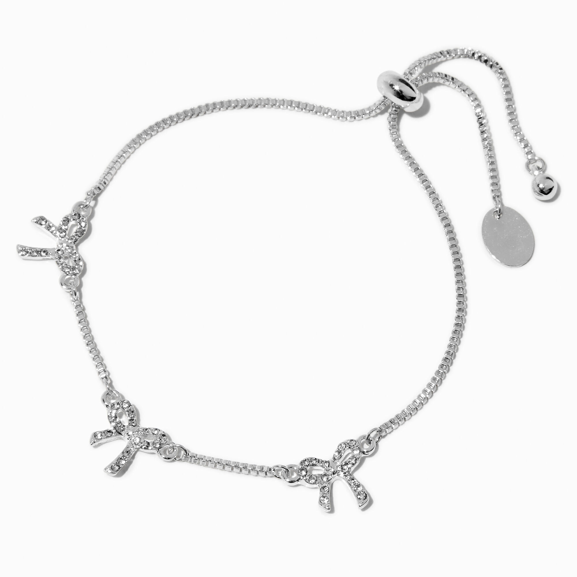 Silver bow bracelet shop