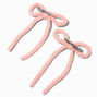 Blush Pink Knit Hair Bow Clips - 2 Pack,