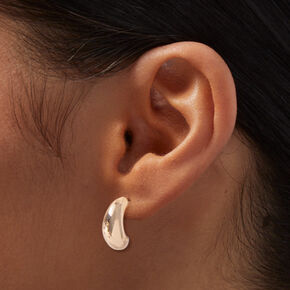 Gold-tone Bean 15mm Hoop Earrings,