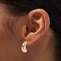 Gold-tone Bean 15mm Hoop Earrings,