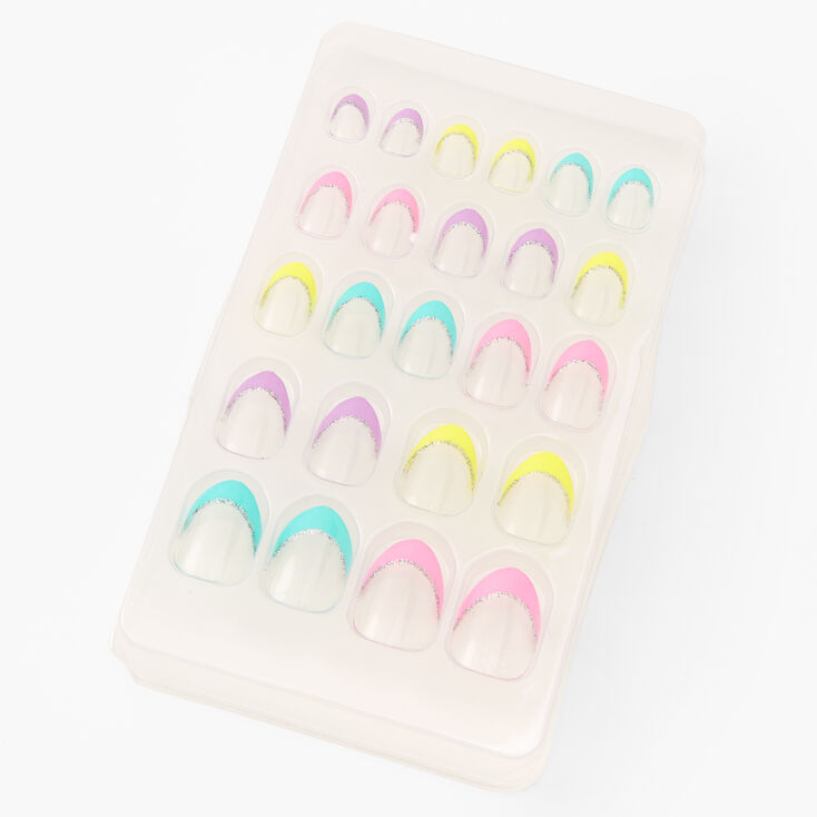 French Pastel Stiletto Press On Vegan Faux Nail Set - 24 Pack,