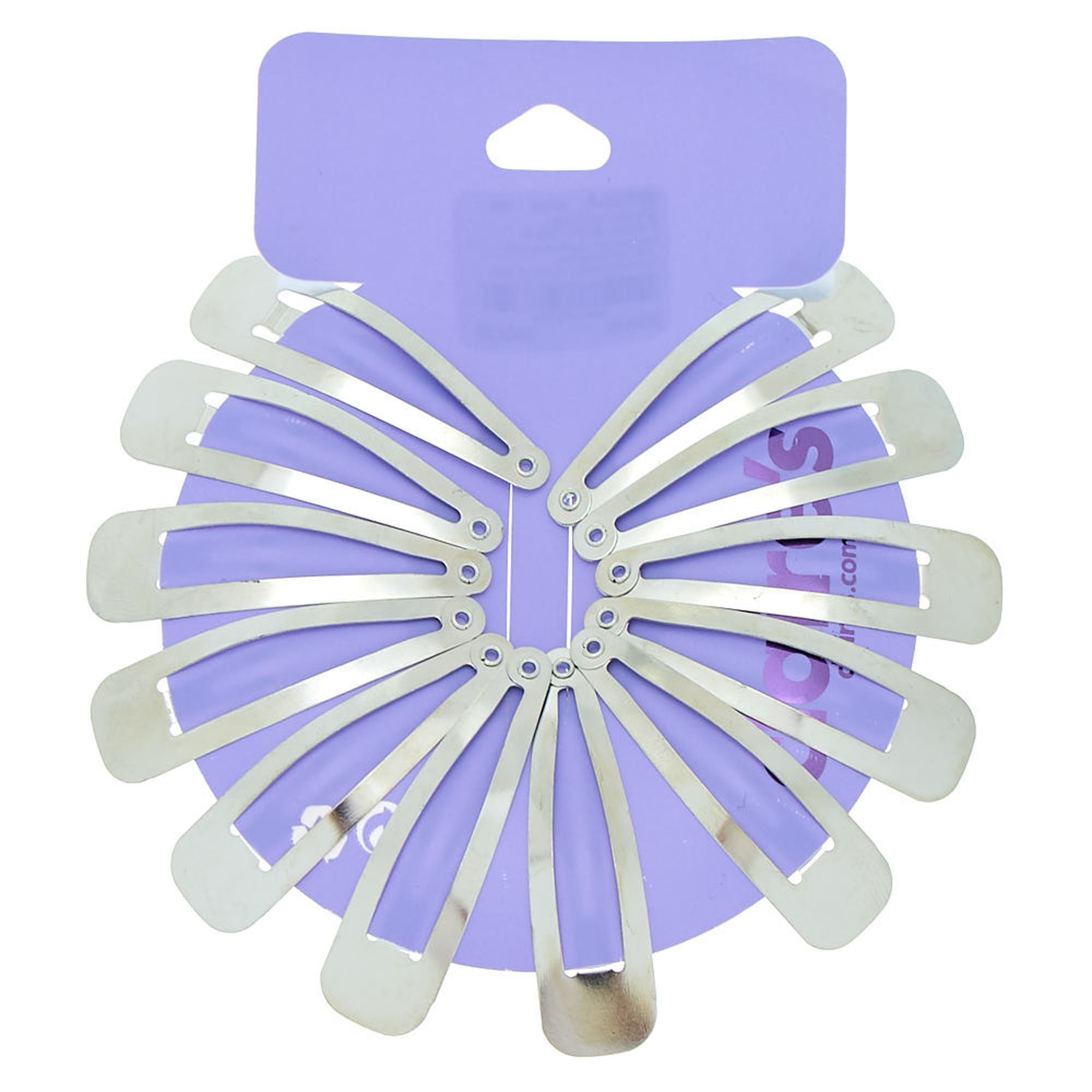 Silver Snap Hair Clips - 12 Pack,