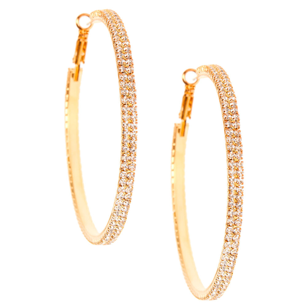 Gold sparkly clearance hoop earrings