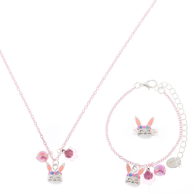 Claire's Parure de bijoux rose Claire la lapine du Claire's Club, lot de 3 articles