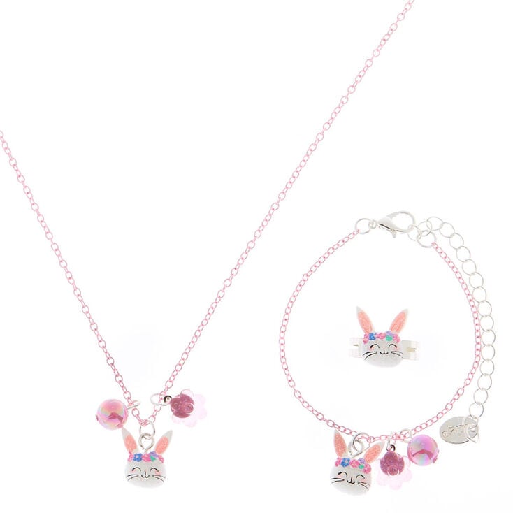 Claire&#39;s Club Claire the Bunny Jewellery Set - Pink, 3 Pack,