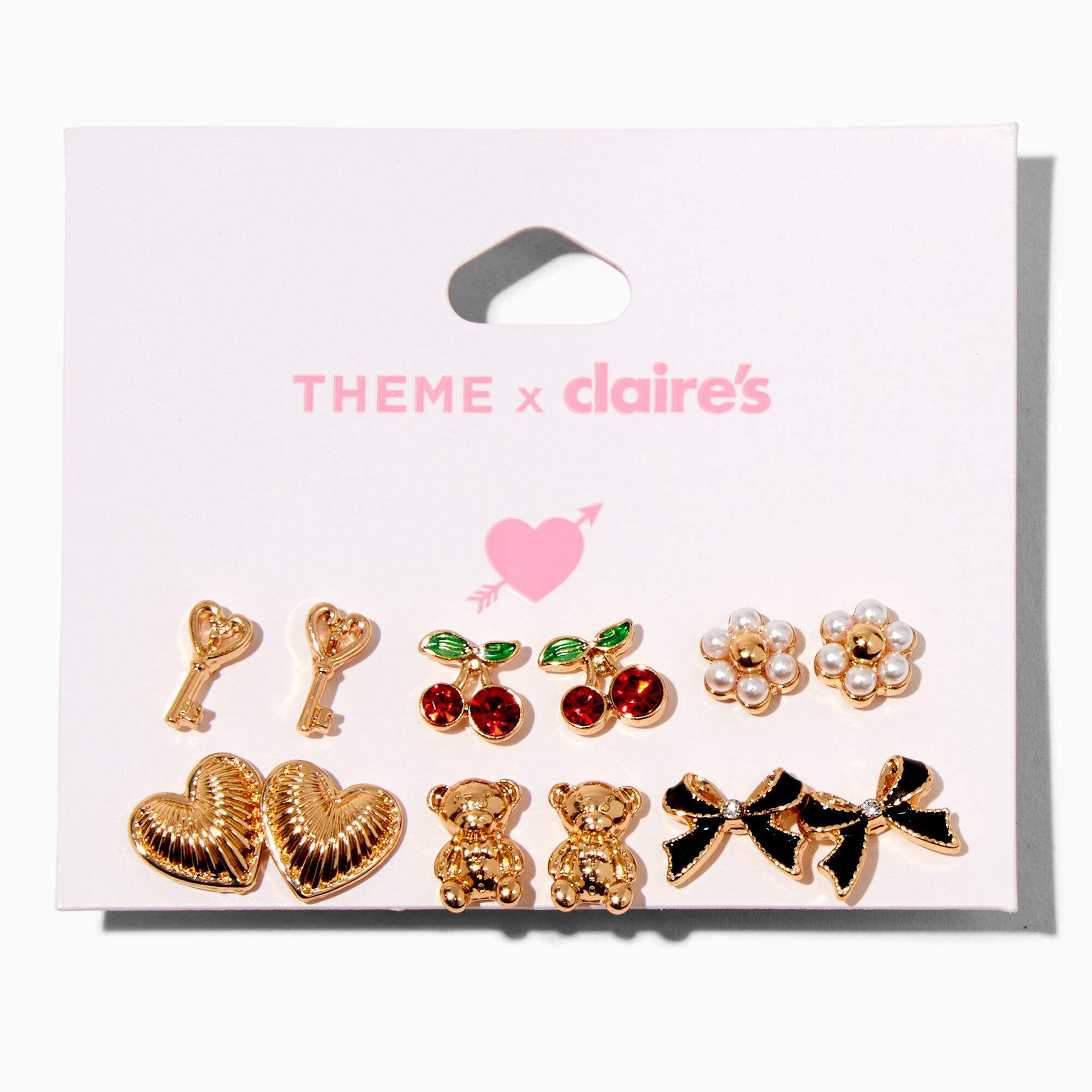 T H E M E x Claire's Gold-tone Cherry Stud Earrings - 6 Pack