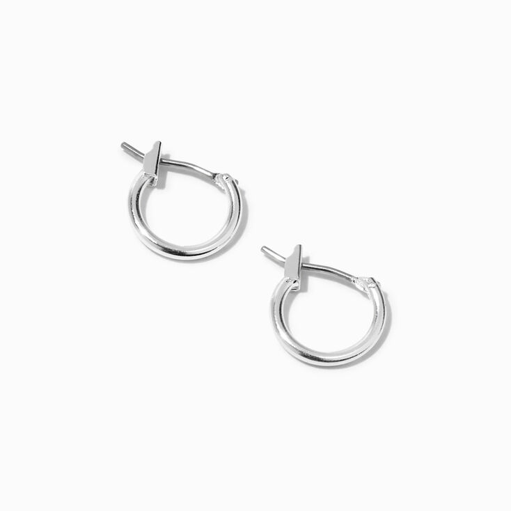 Silver-tone 10mm Hoop Earrings,