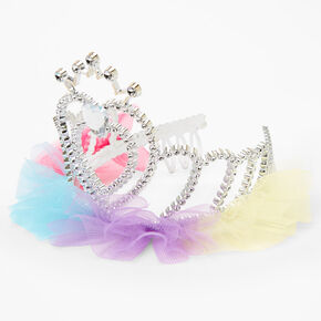 Claire&#39;s Club Pastel Rainbow Tulle Crown,