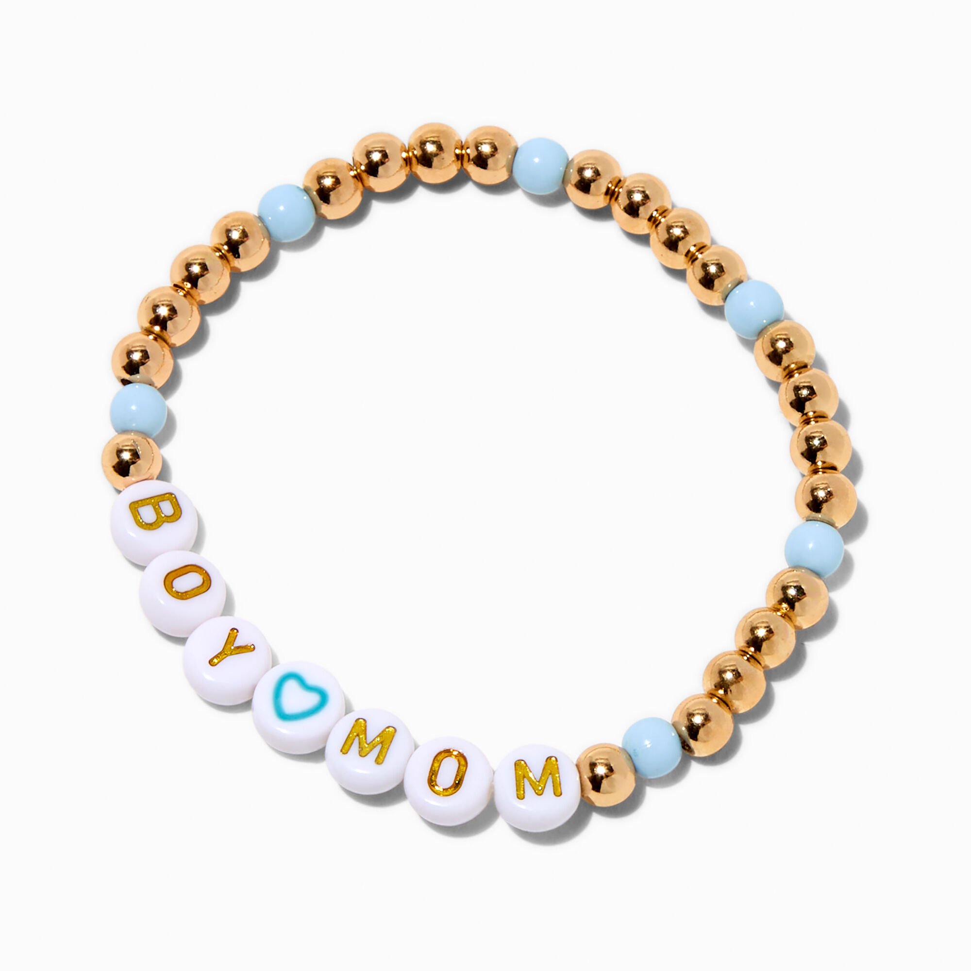 "Boy Mom" Beaded Stretch Bracelet,