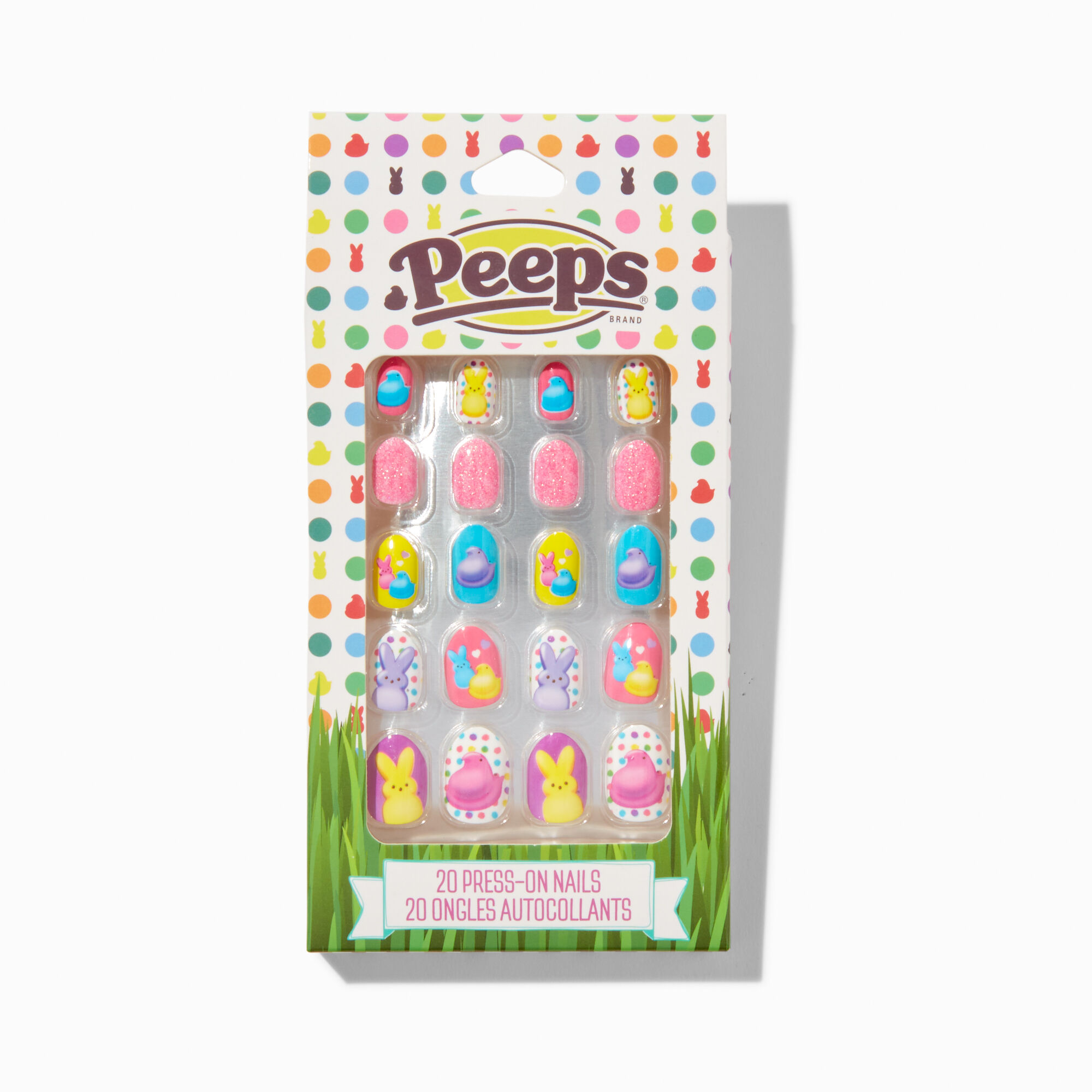 Peeps® Easter Press On Faux Nail Set - 20 Pack,