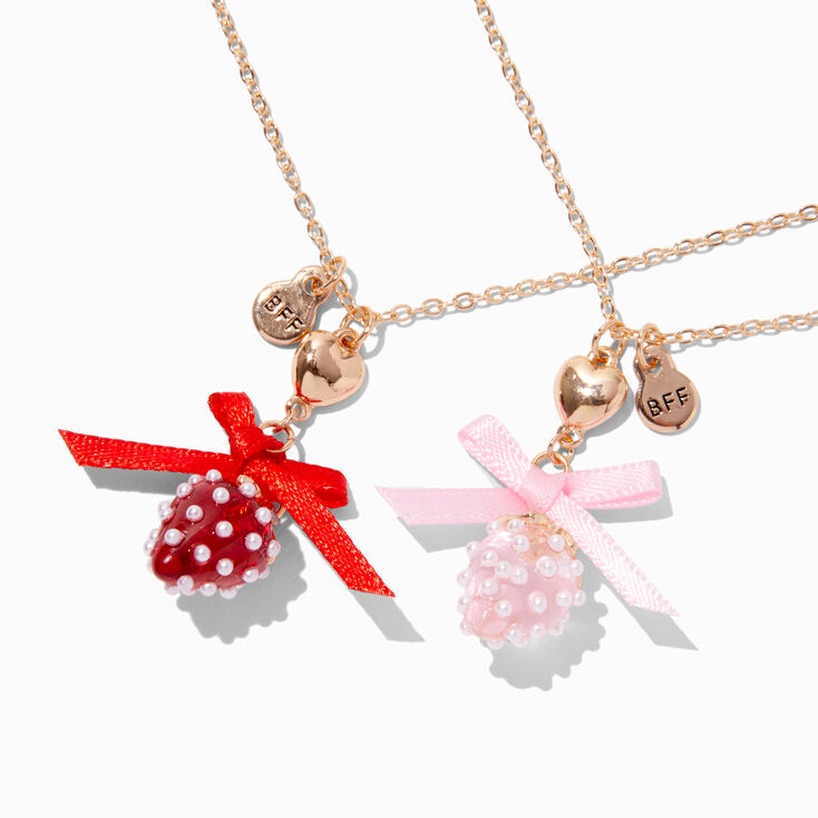 Best Friends Strawberry Pendant Necklaces - 2 Pack,