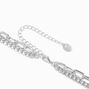Silver Curb &amp; Paperclip Chain Multi-Strand Necklace,