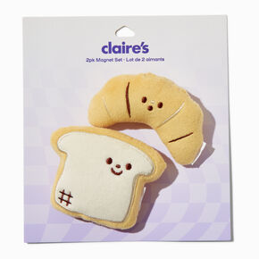 Croissant &amp; Slice of Bread Plush Magnet Set - 2 Pack,