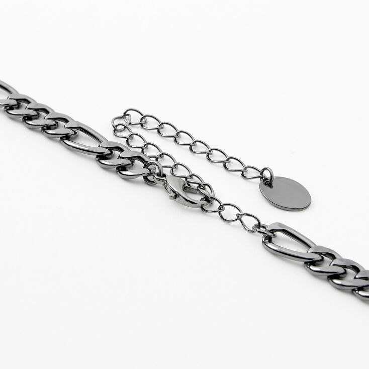 Hematite Figaro 20&quot; Chain Link Necklace,