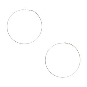 Silver-tone 100MM Hoop Earrings,