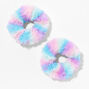 Faux Fur Striped Hair Scrunchies &#40;2 Pack&#41;,