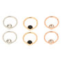 Mixed Metal 20G Stone Cartilage Earrings - 3 Pack,