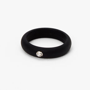 Silicone Crystal Ring - Black,