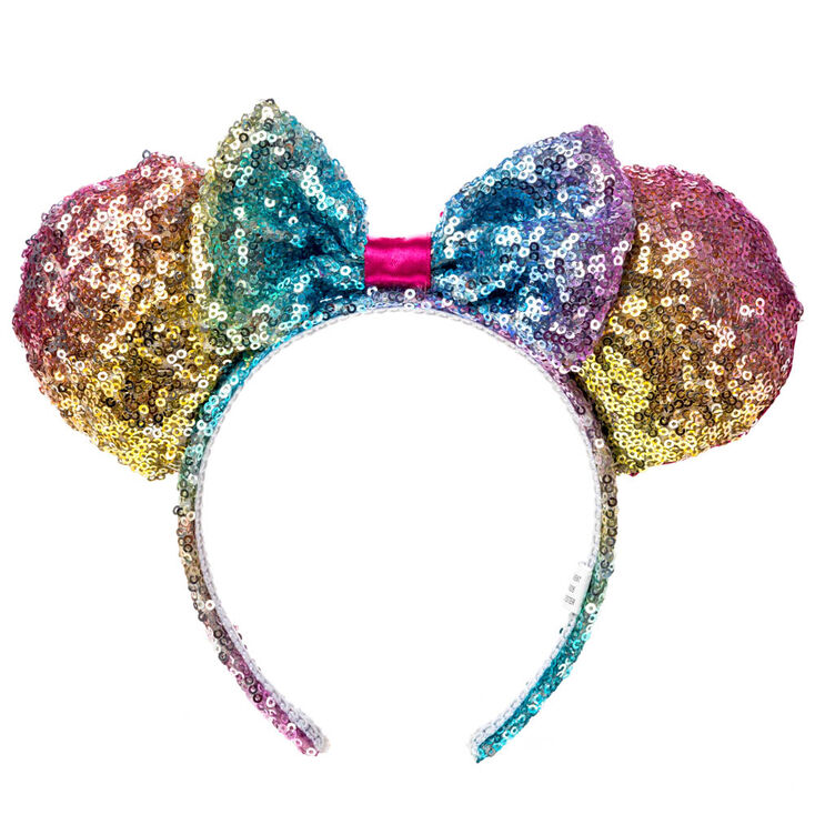 Disney Minnie Mouse Rainbow Sequined Ears Headband Claire S