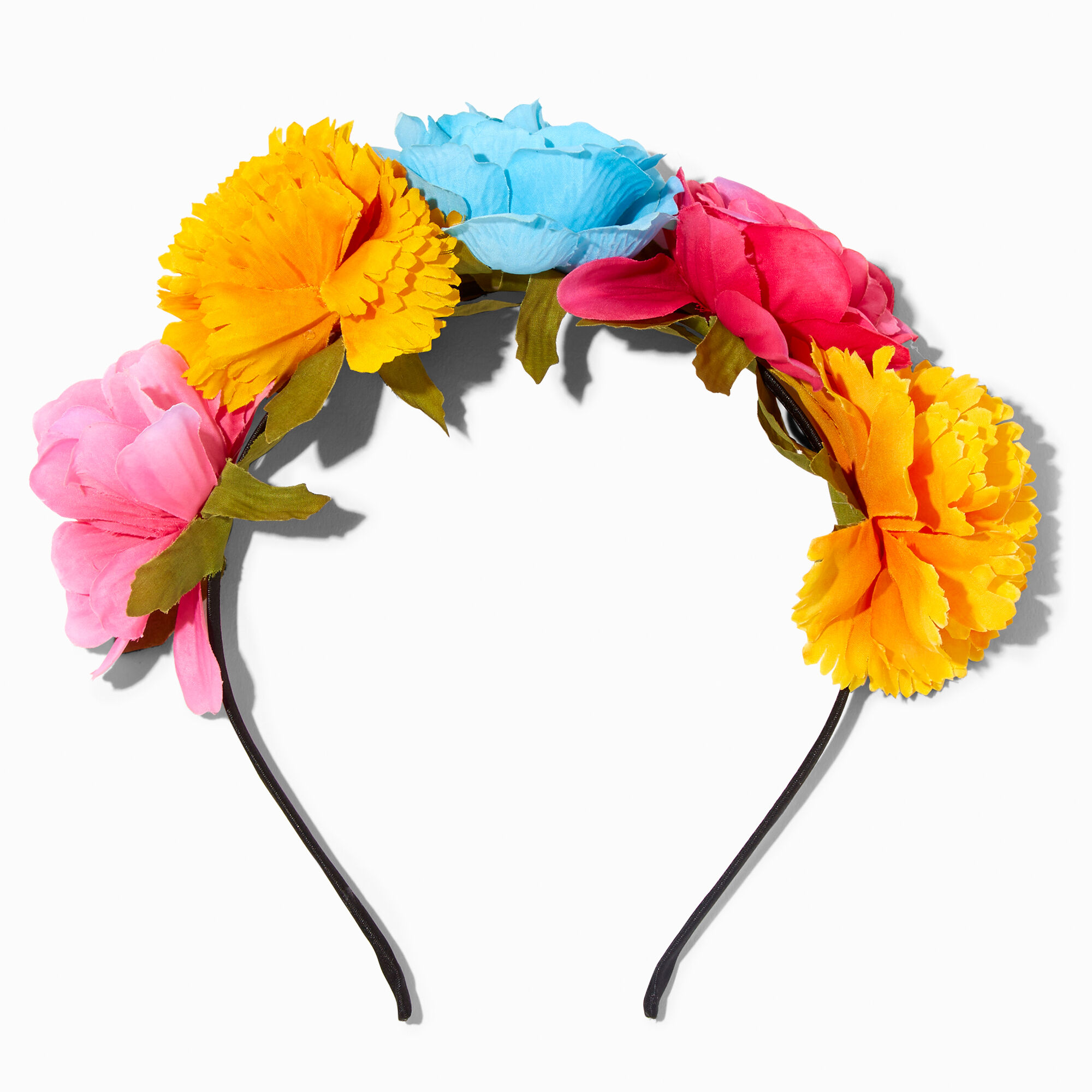 View Claires Spring Medley Flower Headband Black information