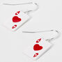 Red Ace of Hearts 1&quot; Drop Earrings,