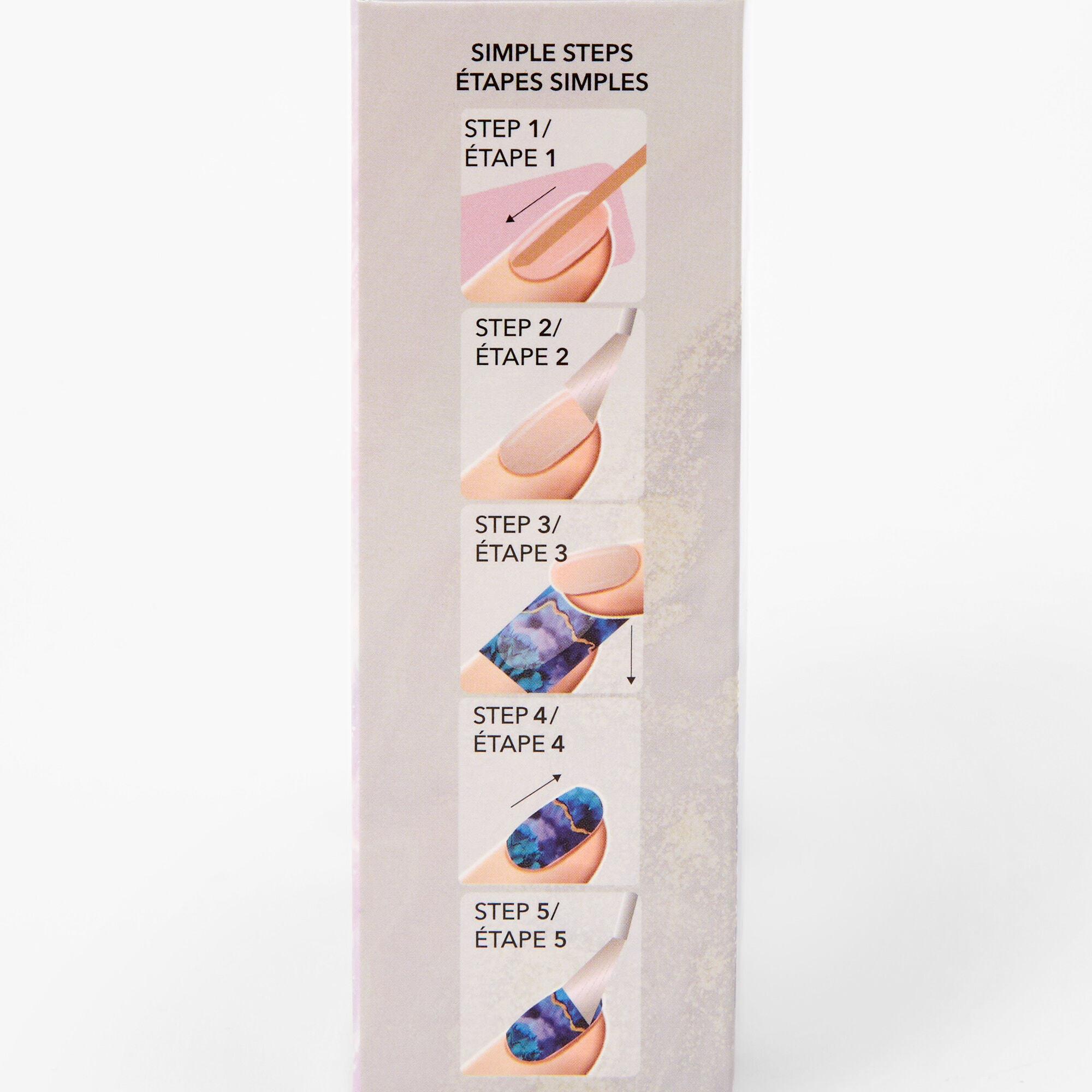 Kit nail art feuilles d’aluminium effet marbré,