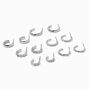 Silver-tone Crystal Hoops - 6 Pack,