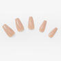 Nude Glossy Squareletto Press On Vegan Faux Nail Set - 24 Pack,