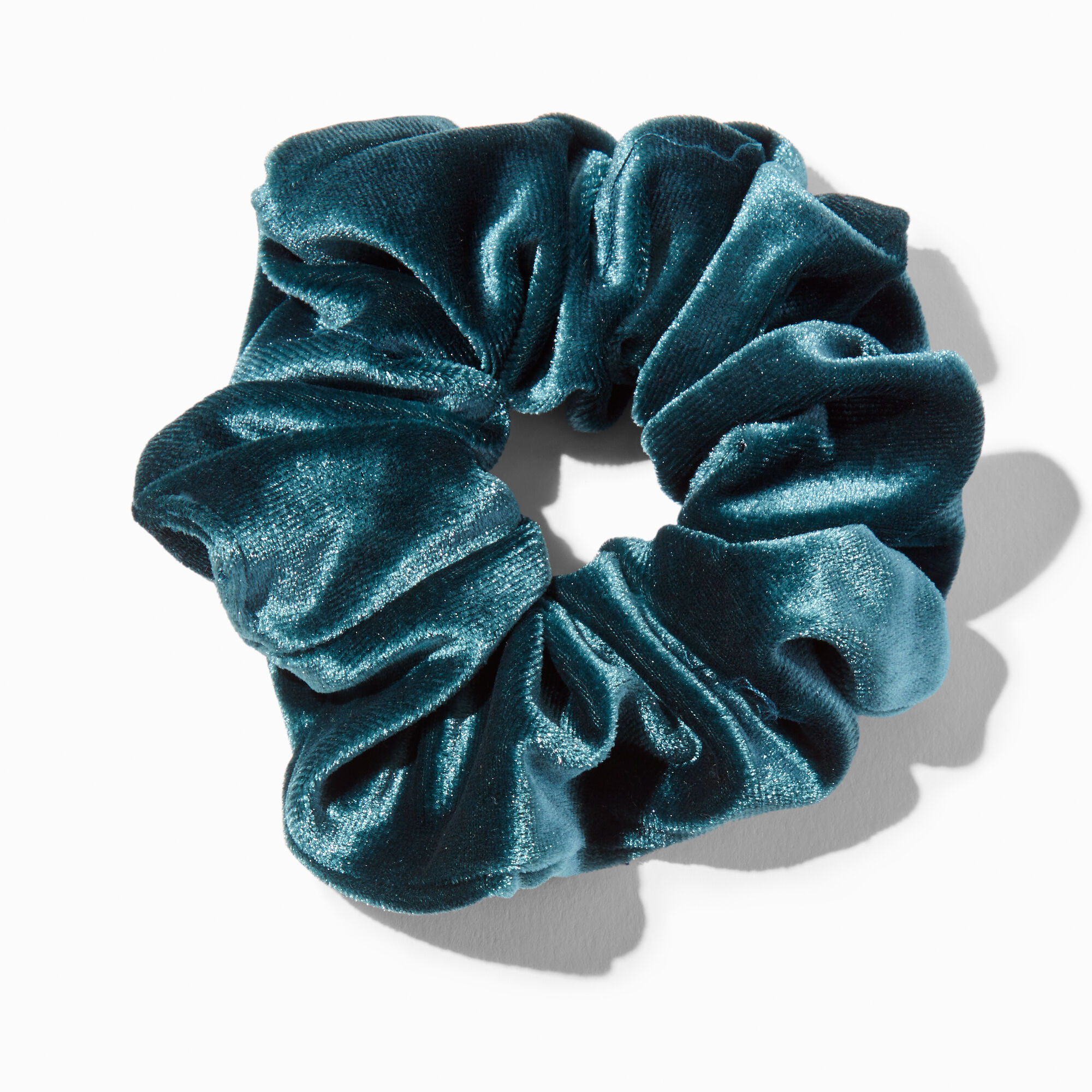 View Claires Medium Velvet Hair Scrunchie Teal information