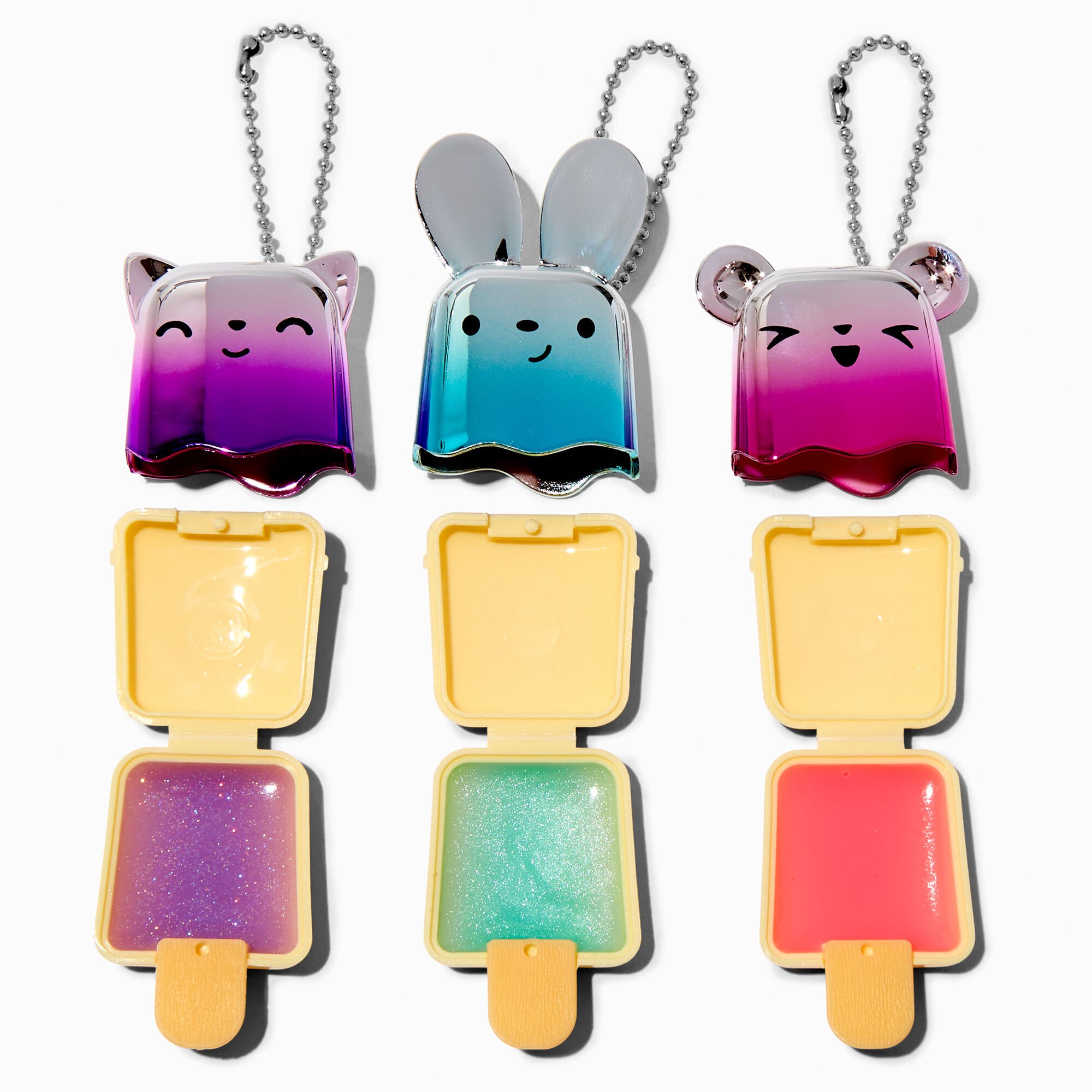View Claires Pucker Pops Chrome Bear Lip Gloss Set 3 Pack information