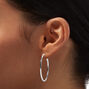 Silver Graduated Hinge Hoop Earrings - 3 Pack,