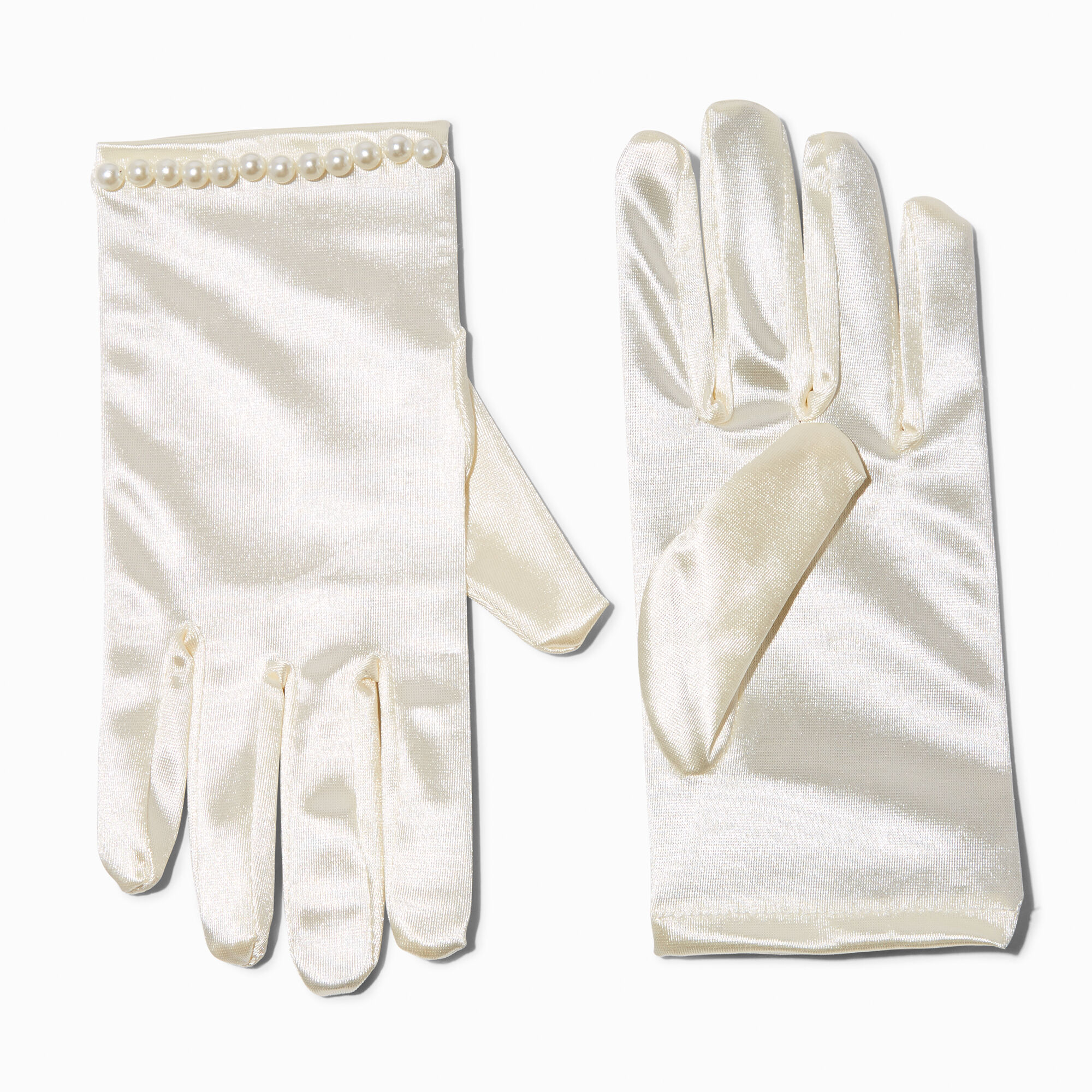 Claire's Club Special Occasion Ivory Pearl Gloves - 1 Pair,
