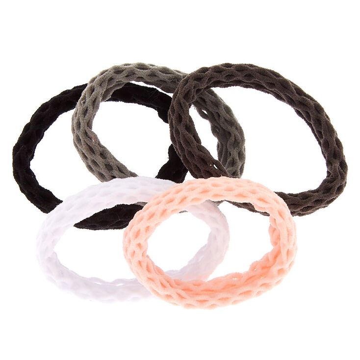 Fishnet Rolled Hair Ties - 5 Pack,